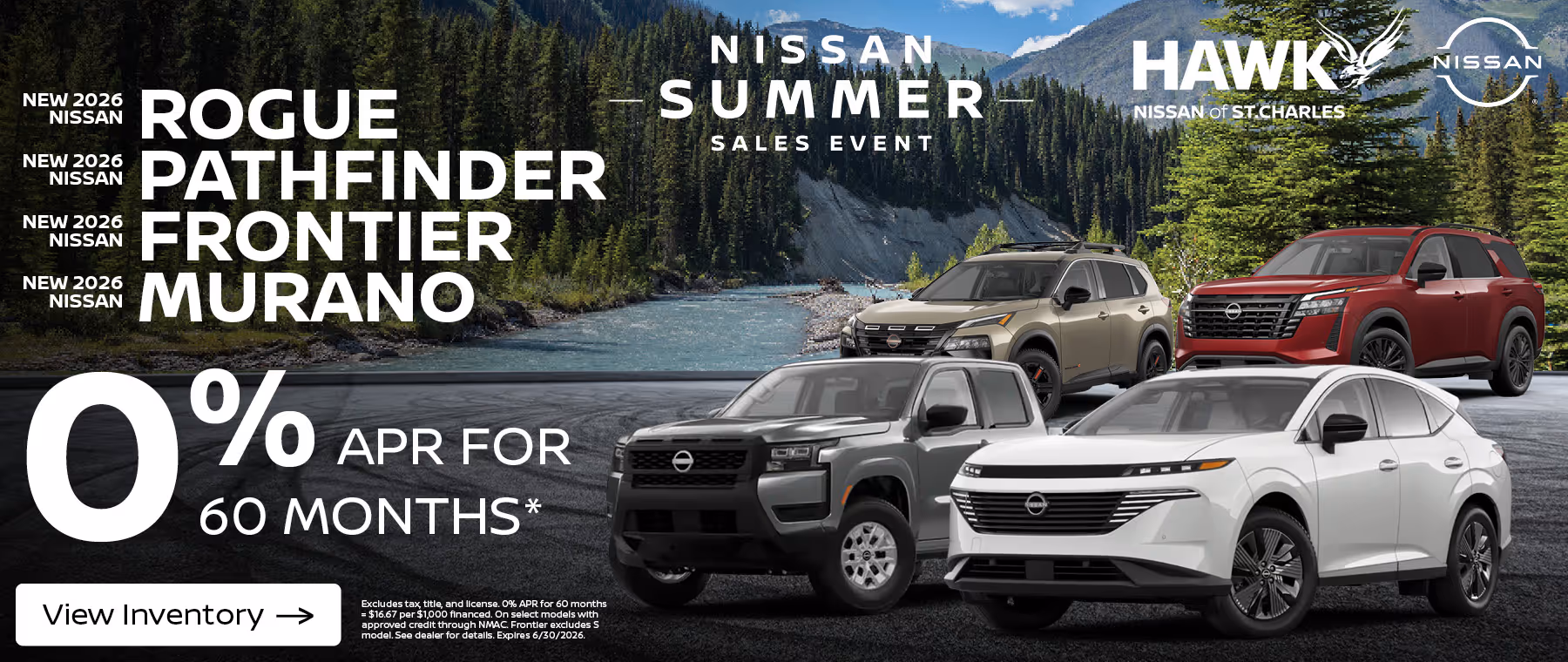 New Nissans 0% APR for 60 Months