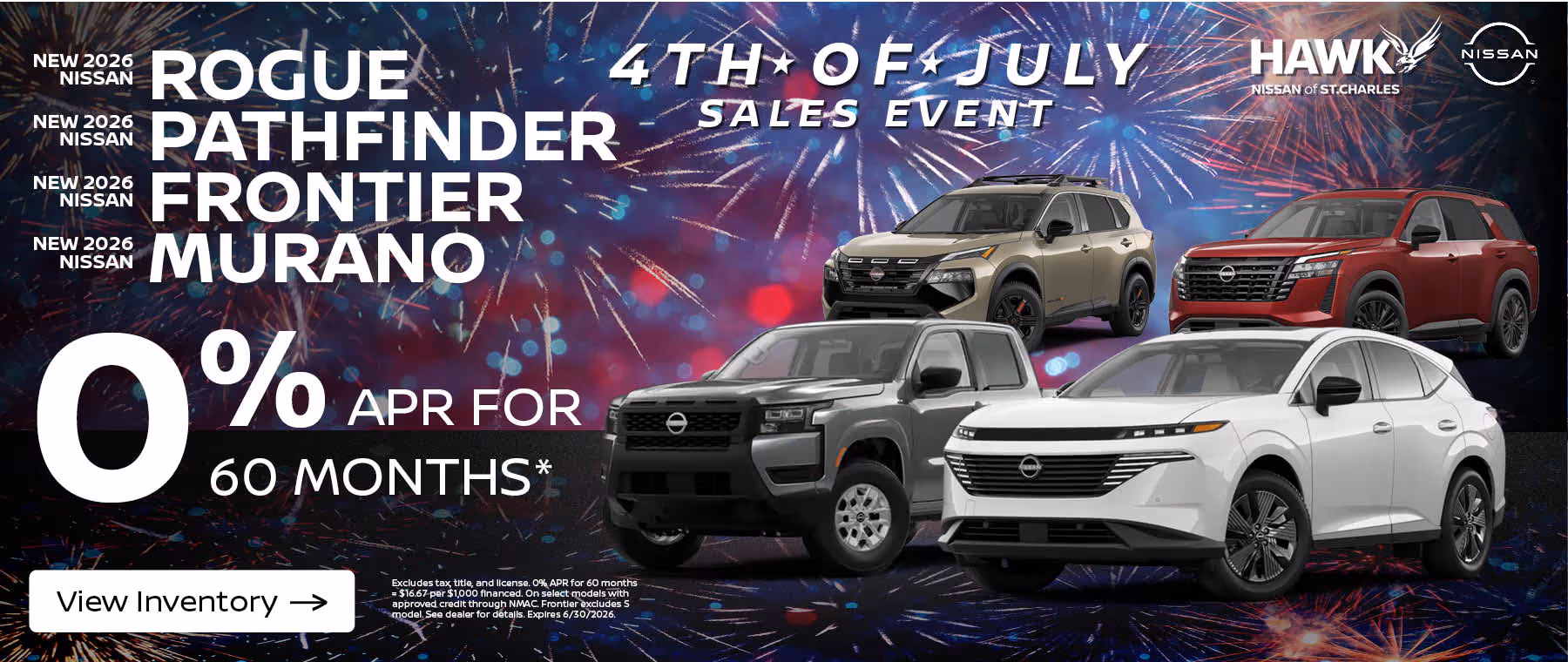 New Nissans 0% APR for 60 Months
